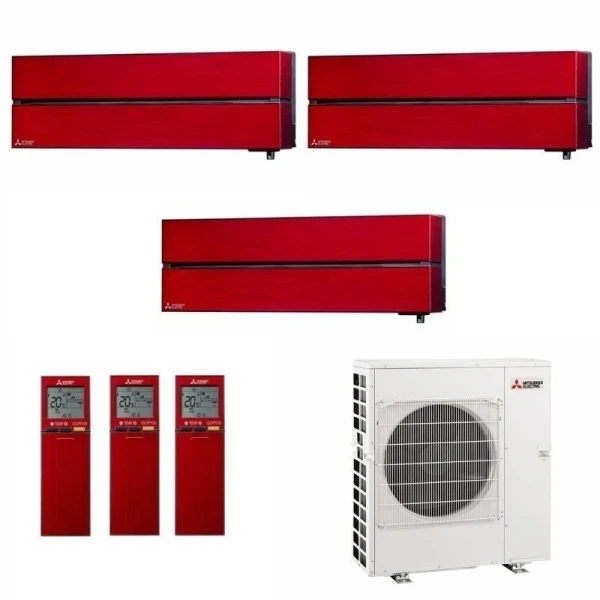 Mitsubishi Tres Split 9+9+18 Btu Rojo Rubí MXZ-3F54VF4