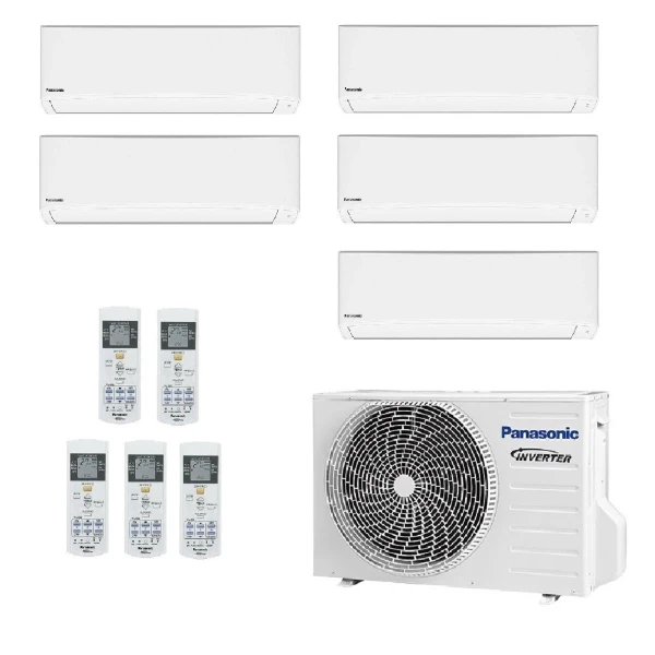 Acondicionado Panasonic Cinco Split 7+7+7+7+7 TZ compacto CU-5Z90TBE