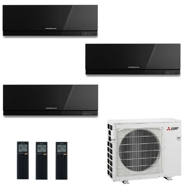 Aire acondicionado Mitsubishi Tres Split 7+9+9 Negro MXZ-3F54VF4