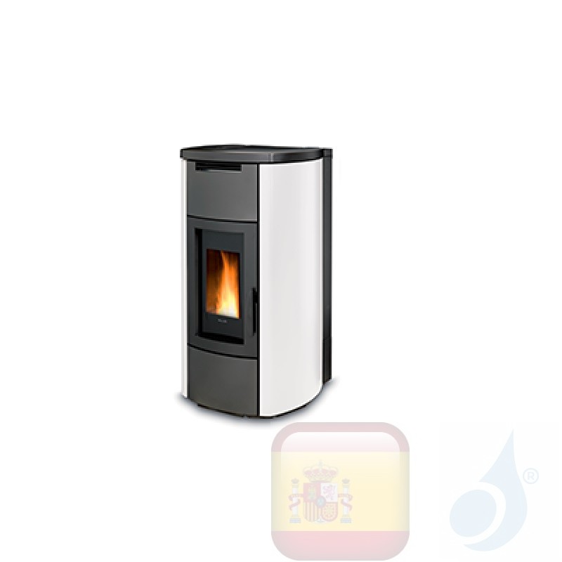 Estufa termo de pellets Ravelli 16.2 kW HRV 160 TOUCH STEEL Blanco