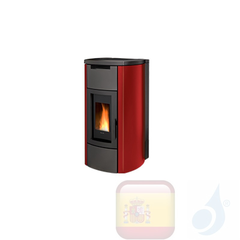 Estufa termo de pellets Ravelli 16.2 kW HRV 160 TOUCH STEEL Bordeaux