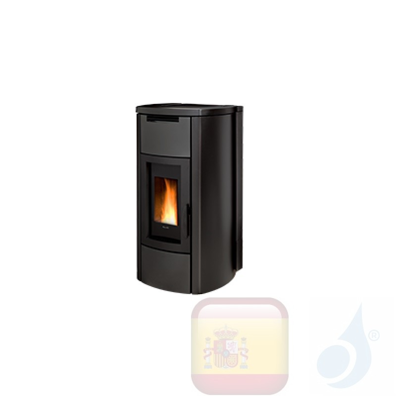 Estufa termo de pellets Ravelli 16.2 kW HRV 160 TOUCH STEEL Negro