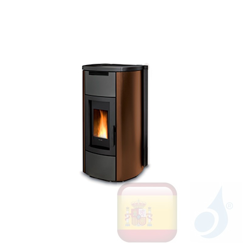 Estufa termo de pellets Ravelli 16.2 kW HRV 160 TOUCH STEEL Bronce