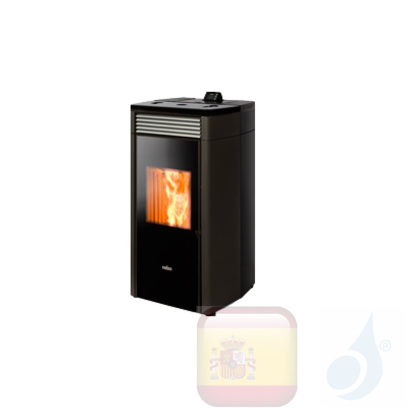 Estufa termo de pellets Ravelli 10 kW HRV 120 PLUS cerámico Negro