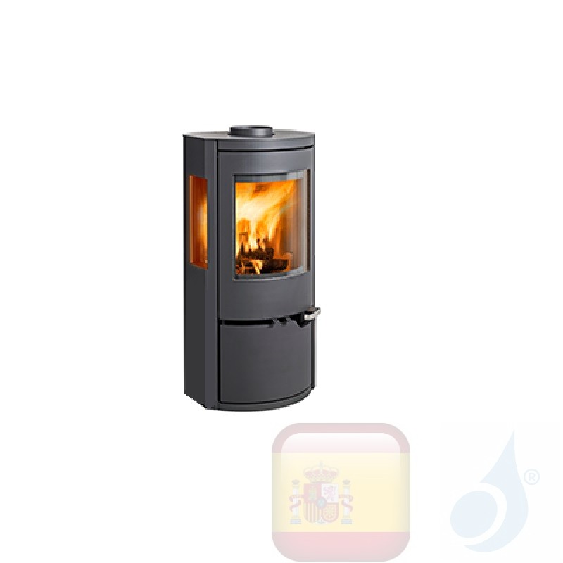 Estufa de leña Ravelli 6 kW DAFNE VIEW metal Negro